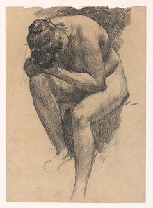 Studio di nudo di una donna seduta piegata in avanti da Pieter de Josselin