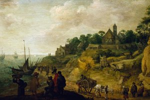 Paesaggio olandese, attribuito a Pieter de Neyn (1597-1639)