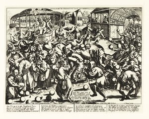 Una festa dei folli, Medioevo. 1906 (litografia) da Pieter the Elder (after) Bruegel