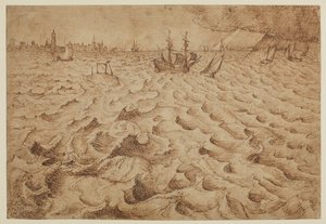 Una tempesta sul fiume Schelda con vista di Anversa, 1562 - 1563 da Pieter Bruegel the Elder