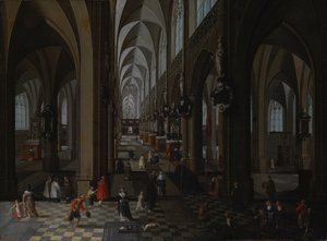 Interno della Cattedrale di Anversa, 1651 da Pieter the Elder Neeffs
