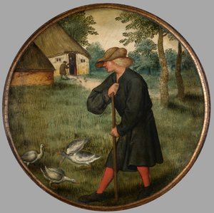 Chi sa perché le oche camminano a piedi nudi?, c.1594 da Pieter the Younger Brueghel