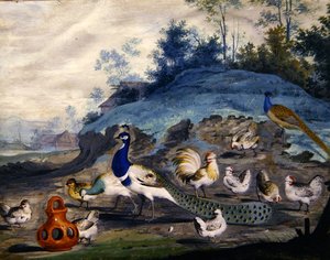 Uccelli esotici in un paesaggio pittoresco da Pieter the Younger Holsteyn
