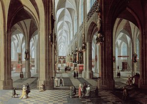 Interno della Cattedrale di Anversa da Pieter the Younger Neeffs