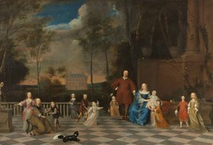 Il mercante di Amsterdam Jeremias van Collen (1619-1707) con sua moglie e i loro dodici figli