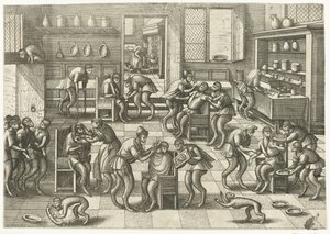 Negozio di barbieri e chirurghi (serie: Gioco delle scimmie)