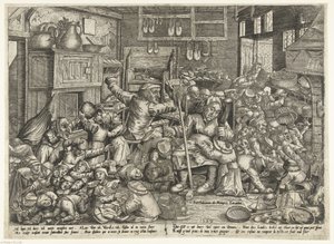Il calzolaio e la filatrice come maestri di scuola da Pieter van der Borcht (I)