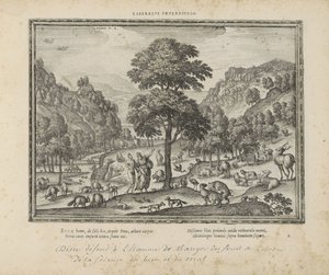 Dio mostra ad Adamo il paradiso