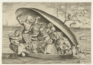 Musicisti in una conchiglia di cozze da Pieter van der Heyden