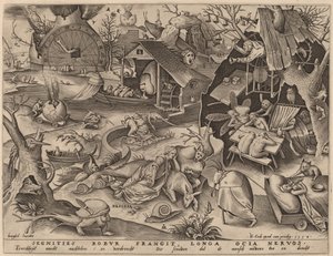Accidia da Pieter van der Heyden after Pieter Bruegel the Elder