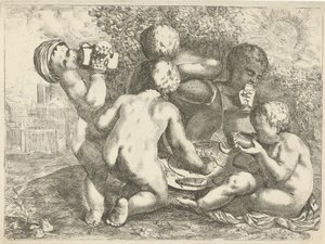 Baccanale con cinque putti da Pieter van der Plas (II)