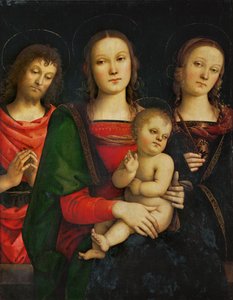 Madonna con bambino, circondata da San Giovanni Battista e Santa Caterina ...