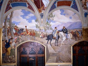 Vittorio Emanuele II incontra Giuseppe Garibaldi a Teano da Pietro Aldi