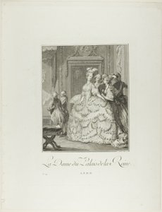 La dama di compagnia della regina, da Monument du Costume Physique et Moral de la fin du Dix-huitième siècle
