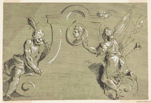 Progetto per parte di una decorazione dipinta da Pietro Antonio Novelli