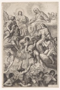 Maria, Giuseppe e Antonio di Padova come intercessori per le anime del purgatorio da Pietro Antonio de Pietri