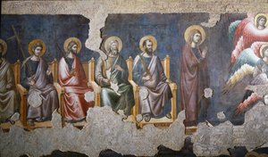 Il Giudizio Universale Dettaglio degli Apostoli (di cui San Paolo è a destra) - Affresco da Pietro Cavallini
