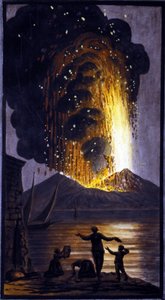 Il Vesuvio in eruzione. Questa gouache è stata realizzata da Pierre Fabris, su richiesta di Sir William Hamilton, ambasciatore inglese a Napoli. Bibl. Braidense, Milano. da Pietro Fabris