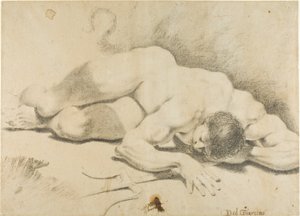 Nudo maschile reclinato, con tridente da Pietro Faccini