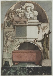 Progetto per un Affresco della Tomba di un Artista nella Certosa di Bologna (recto) da Pietro Fancelli