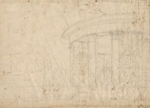 Fantasia Architettonica su un Tempio Rotondo Circondato da un Deambulatorio (verso) da Pietro Gonzaga