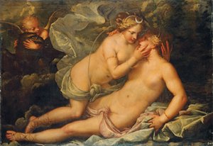 Giove nelle sembianze di Diana e la ninfa Callisto da Pietro Liberi