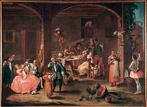 La merenda in campagna Dipinto di Pietro Longhi (1702-1785) circa 1750. Dim 96x131 cm Venezia, Ca