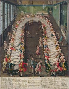 Il banchetto a Casa Nani, dato in onore del loro ospite, Clemente Augusto, Elettore Arcivescovo di Colonia, il 9 settembre 1755 da Pietro Longhi