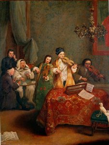 Il concerto. Un trio di violinisti. Venezia, Galleria dell