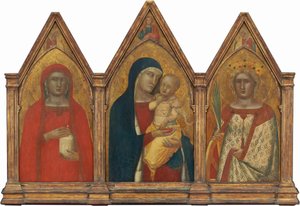 Madonna col Bambino con il Cristo benedicente e i santi Maria Maddalena e ..., probabilmente 1340 da Pietro Lorenzetti