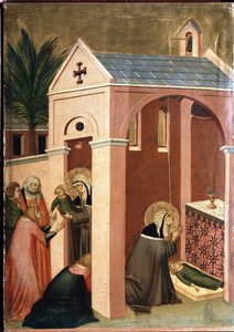 Il santo resuscita il figlio di un gentiluomo (polittico della vita di Santa Umiltà) da Pietro Lorenzetti