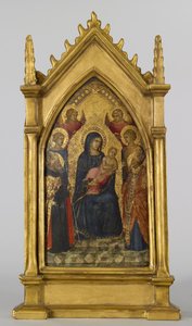 Vergine col Bambino con i santi Agostino, Nicola, Caterina, Lucia e angeli, c.1340-45