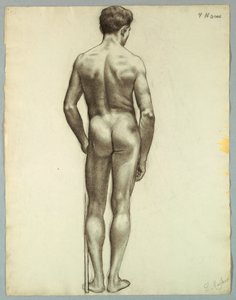 Nudo maschile in piedi visto da dietro da Pietro Montana
