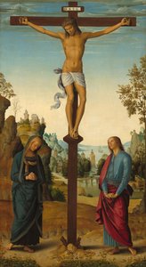 La crocifissione con la Vergine, San Giovanni, San Girolamo e Santa Maria Maddalena (pannello centrale)