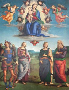 Vergine con bambino in gloria con santi da Pietro Perugino