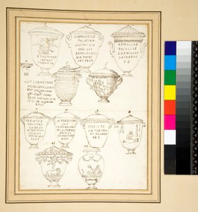 12 urne sepolcrali in marmo con coperchi da Pietro Santi Bartoli
