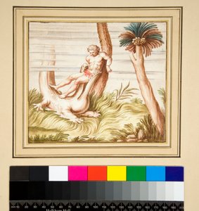 Copia di un mosaico di uomo e coccodrillo da Pietro Santi Bartoli
