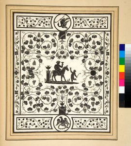 Copia di un pavimento a mosaico, nero su bianco, Pavimento di Bacco del Palazzo di Augusto