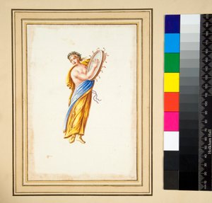 Figura drappeggiata che batte un tamburo da Pietro Santi Bartoli
