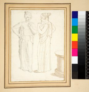 Due vedute di una statuetta in bronzo da Pietro Santi Bartoli