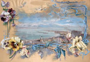 Veduta di Napoli attraverso le viole del pensiero