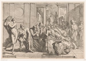 Alcibiade interrompe la conversazione tra Socrate e i suoi amici da Pietro Testa