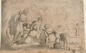 Gruppo di pastori e un ariete da Pietro Testa