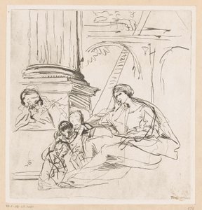 Sacra Famiglia con due bambini da Pietro Testa