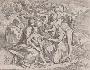 La Sacra Famiglia nutrita dagli angeli, ca. 1642-44 da Pietro Testa