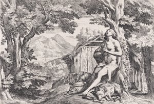 Il figliol prodigo tra i porci, da una serie di quattro stampe da Pietro Testa