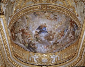 Assunzione della Vergine, affresco di Pietro da Cortona (1596-1669) 1652 Roma, Chiesa di Santa Maria in Vallicella, Italia da Pietro da Cortona