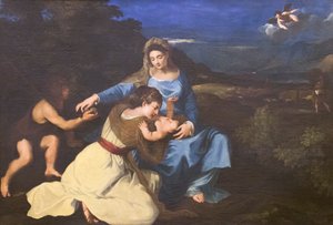 Madonna e Bambino con Santi, c.1625, dopo Tiziano da Pietro da (1596 1669) Cortona