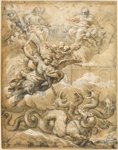 La Santissima Trinità con San Michele che sconfigge il Drago da Pietro da Cortona
