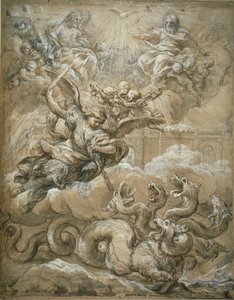La Santissima Trinità con San Michele che conquista il drago da Pietro da Cortona